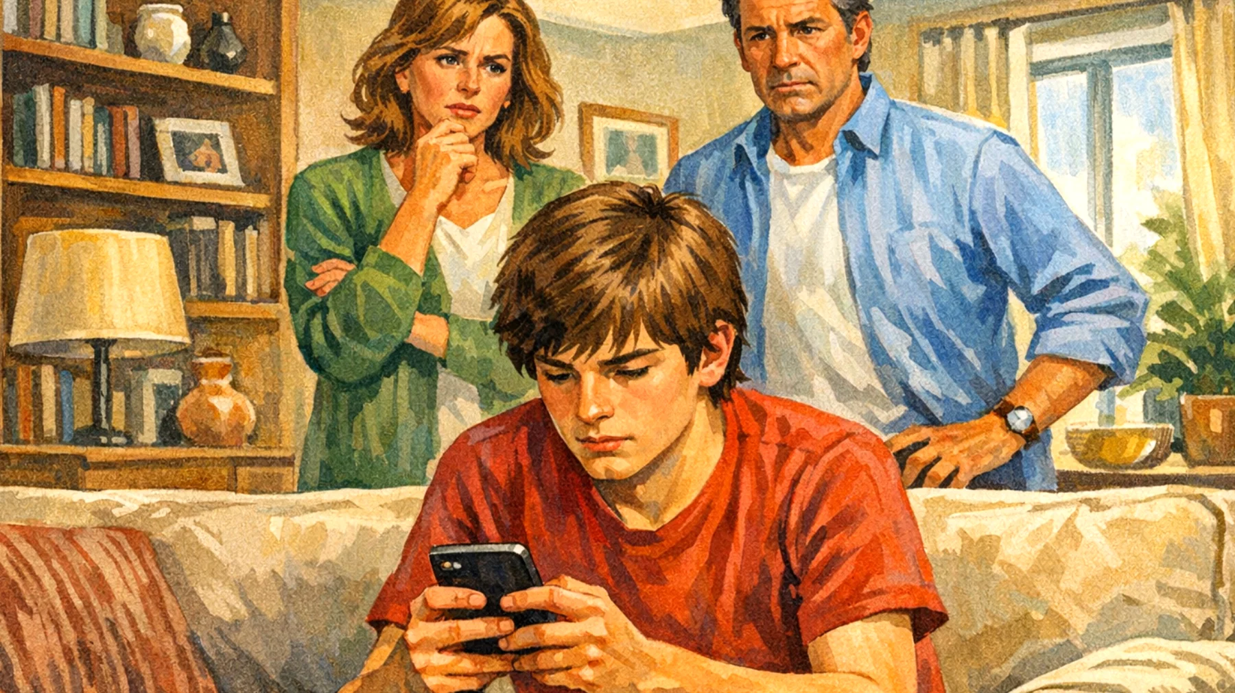 I genitori faticano a gestire l'uso eccessivo di smartphone, social media e videogiochi da parte dei figli adolescenti, creando conflitti quotidiani e tensioni familiari sulla quantità di tempo trascorso davanti agli schermi"