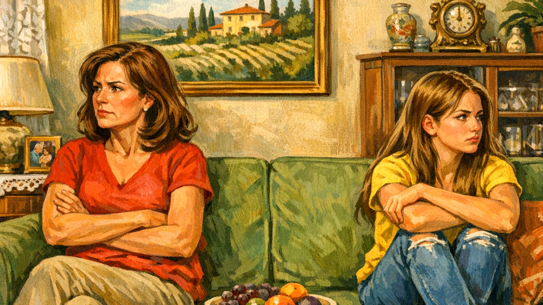 Una mamma fatica a comunicare efficacemente con la figlia adolescente a causa delle differenze generazionali: divergenze su valori, priorità, stili di vita e visioni del mondo creano incomprensioni e distanza emotiva nel loro rapporto."