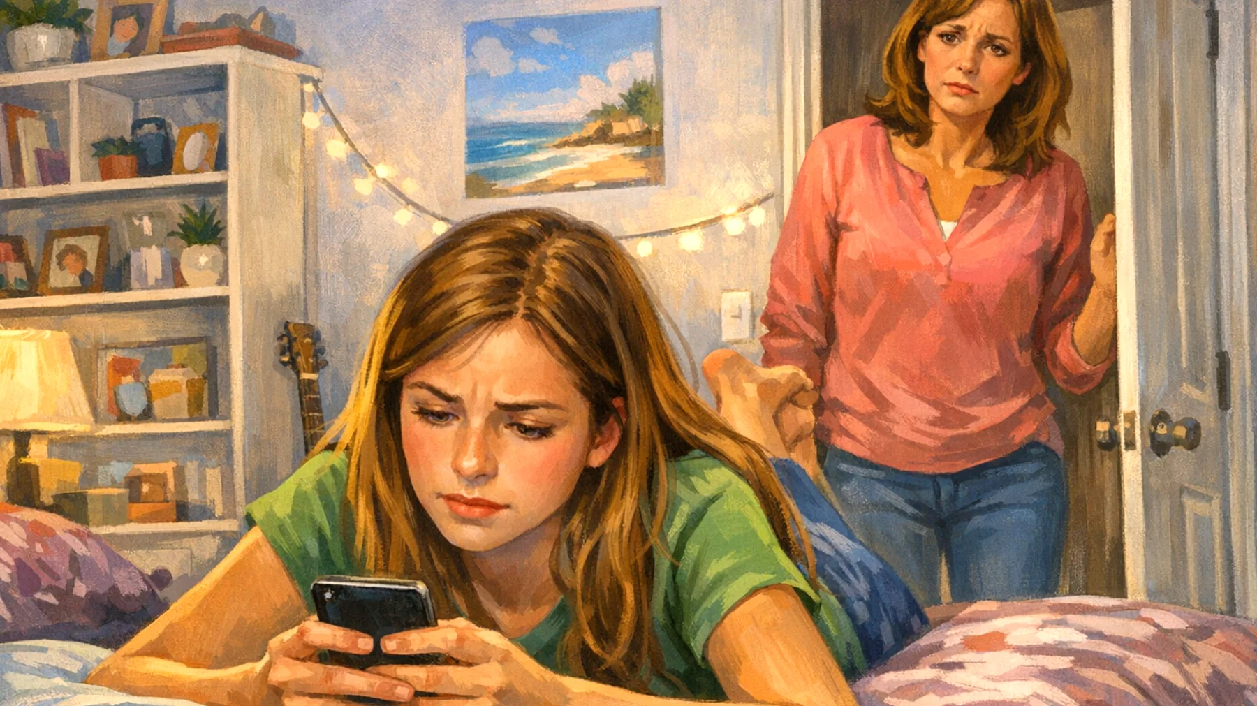 Una mamma fatica a gestire il rapporto con la figlia adolescente che utilizza i social media in modo rischioso, pubblicando contenuti troppo personali, interagendo con sconosciuti e mostrando dipendenza dall'approvazione online, creando tensioni e preoccupazioni sulla sua sicurezza digitale e benessere emotivo."