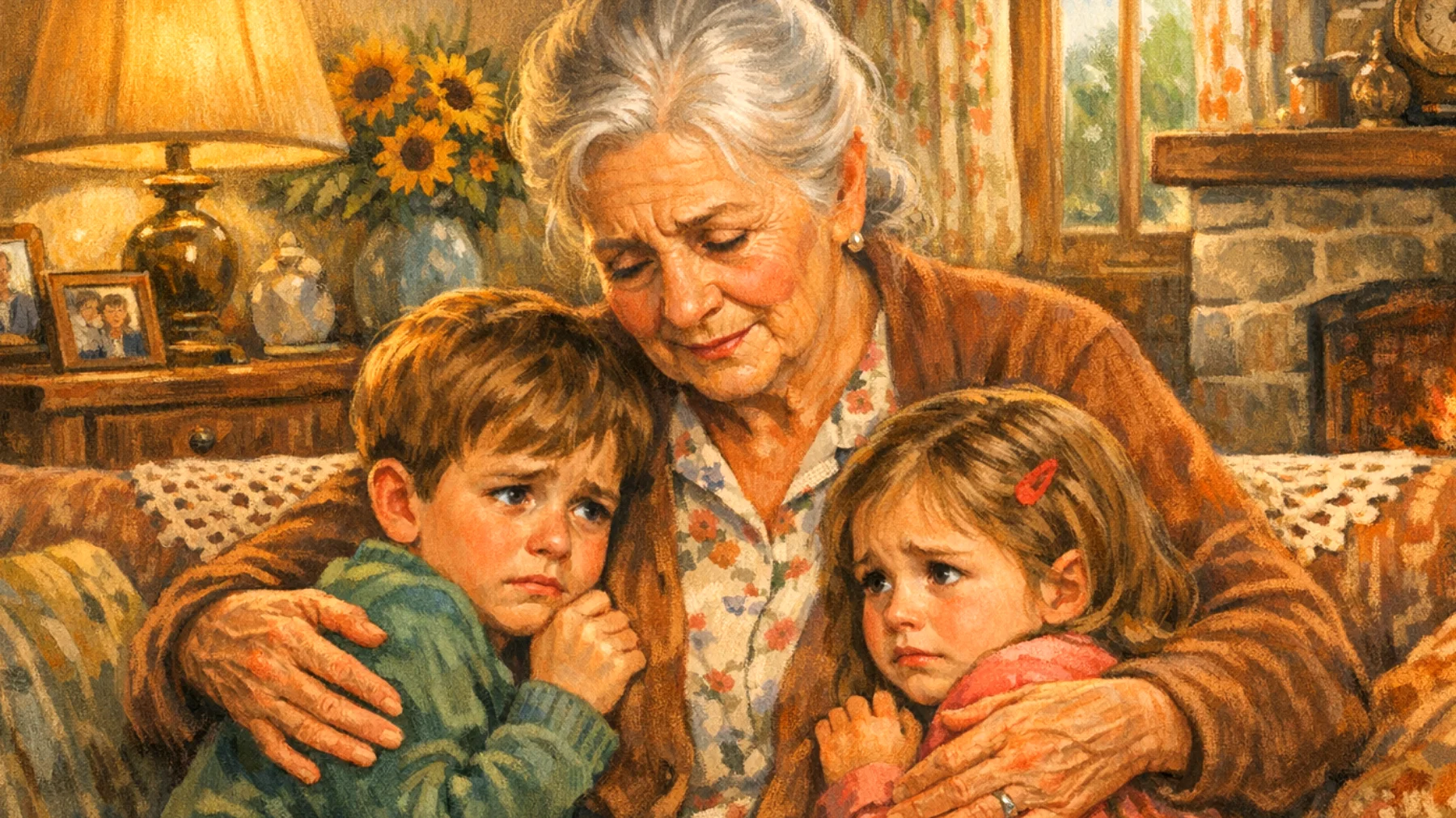 Nonna che affronta la dipendenza emotiva eccessiva dei nipoti bambini, i quali faticano a staccarsi da lei e manifestano ansia da separazione quando devono salutarla o quando lei non è disponibile"