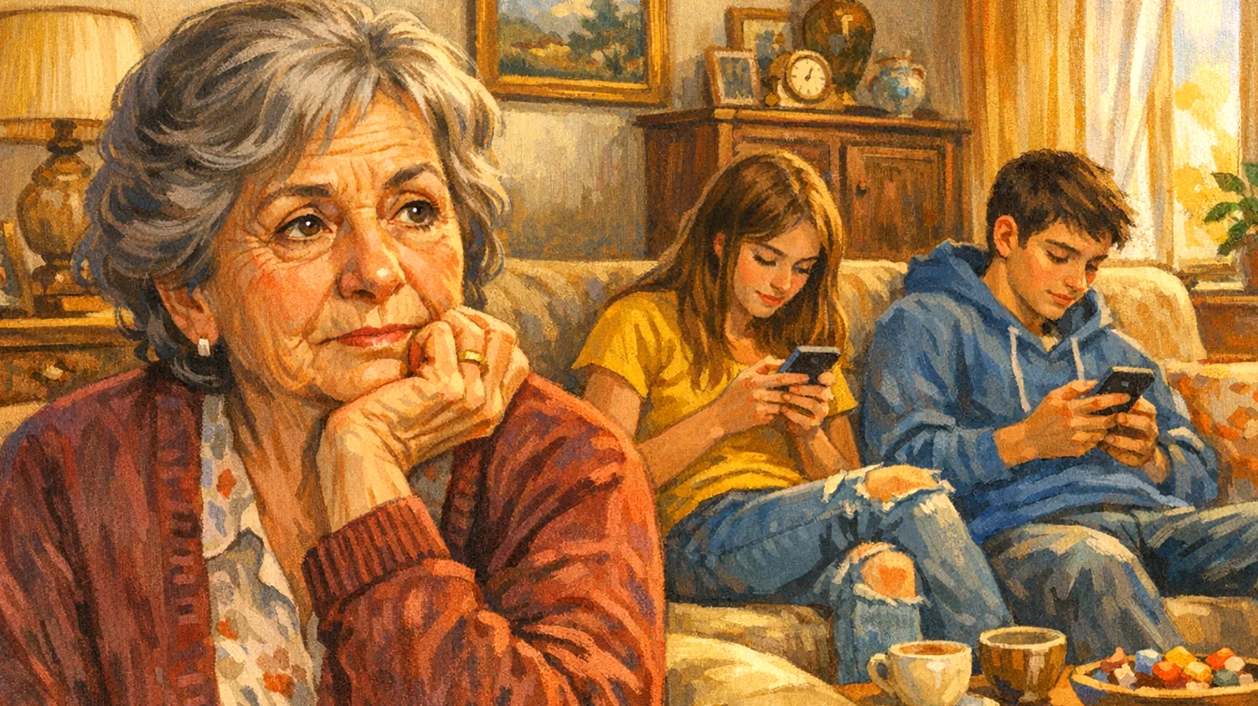 Nonna che desidera trascorrere momenti significativi con i nipoti adolescenti, ma fatica a trovare attività che interessino davvero i ragazzi e creino un vero legame oltre alle occasioni formali"