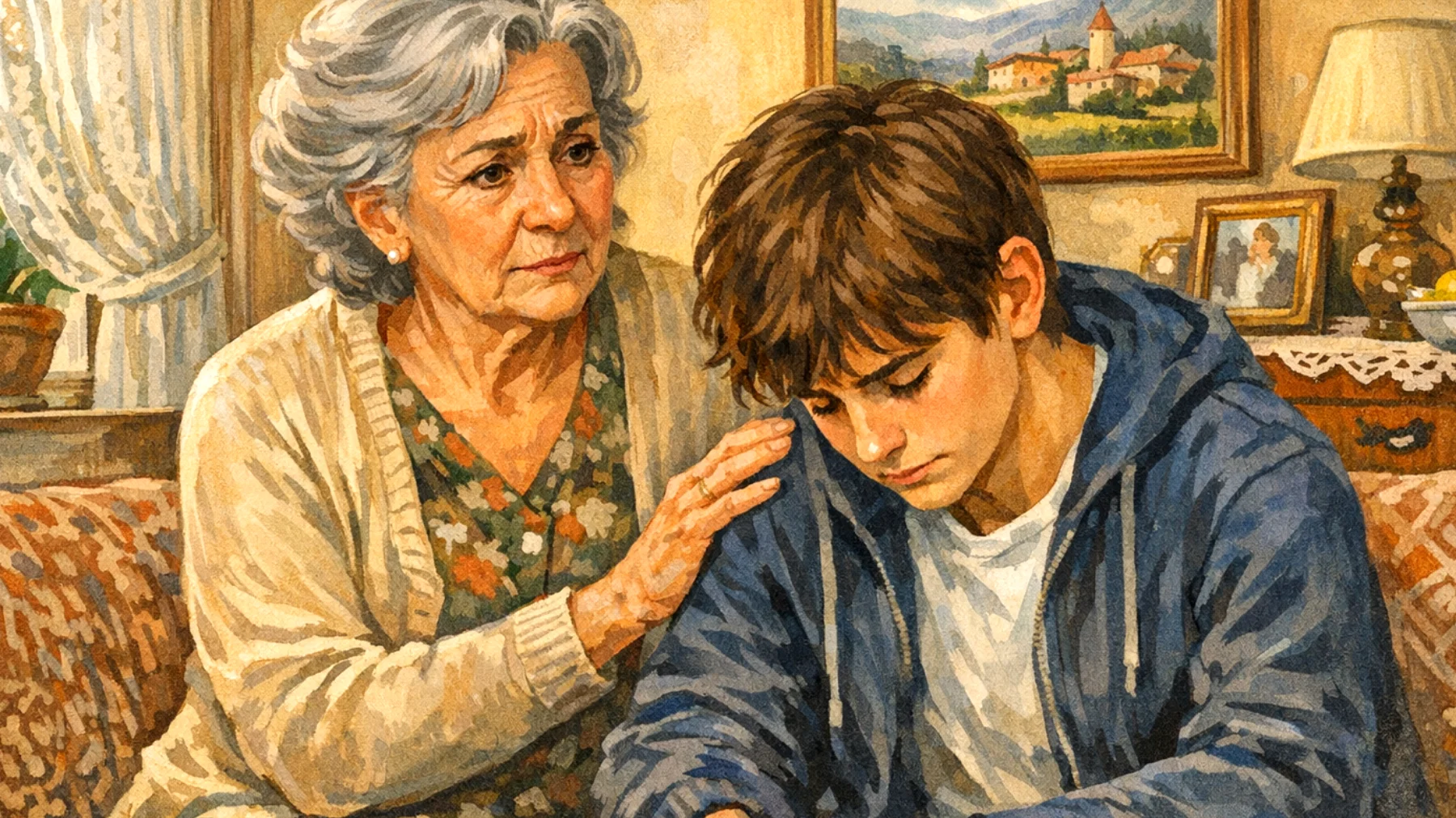 Nonna preoccupata per la timidezza e l'isolamento sociale del nipote adolescente che evita le attività di gruppo e fatica a stringere amicizie"