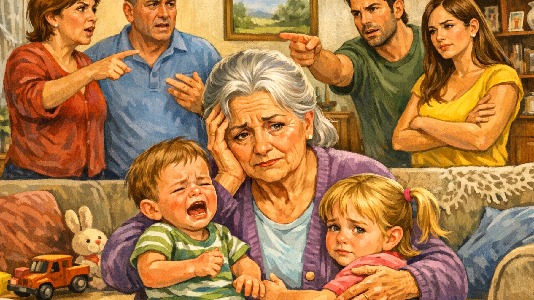 Nonna in difficoltà nella gestione dei nipoti piccoli a causa di interferenze e critiche continue da parte della famiglia allargata (nuore, generi o altri parenti) riguardo al suo metodo educativo e alle sue abitudini con i bambini"