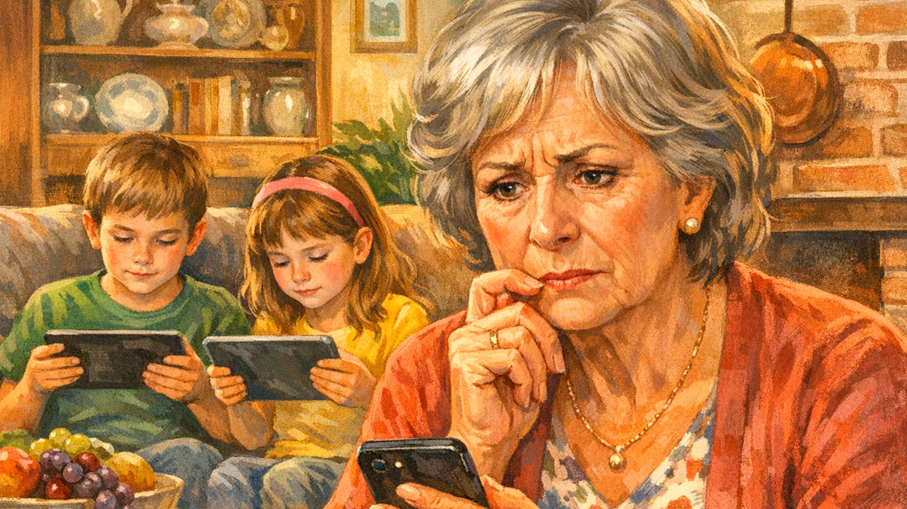 Nonna preoccupata per l'uso dei social media da parte dei nipoti bambini: contenuti inappropriati, eccessiva esposizione online e mancanza di supervisione adeguata"