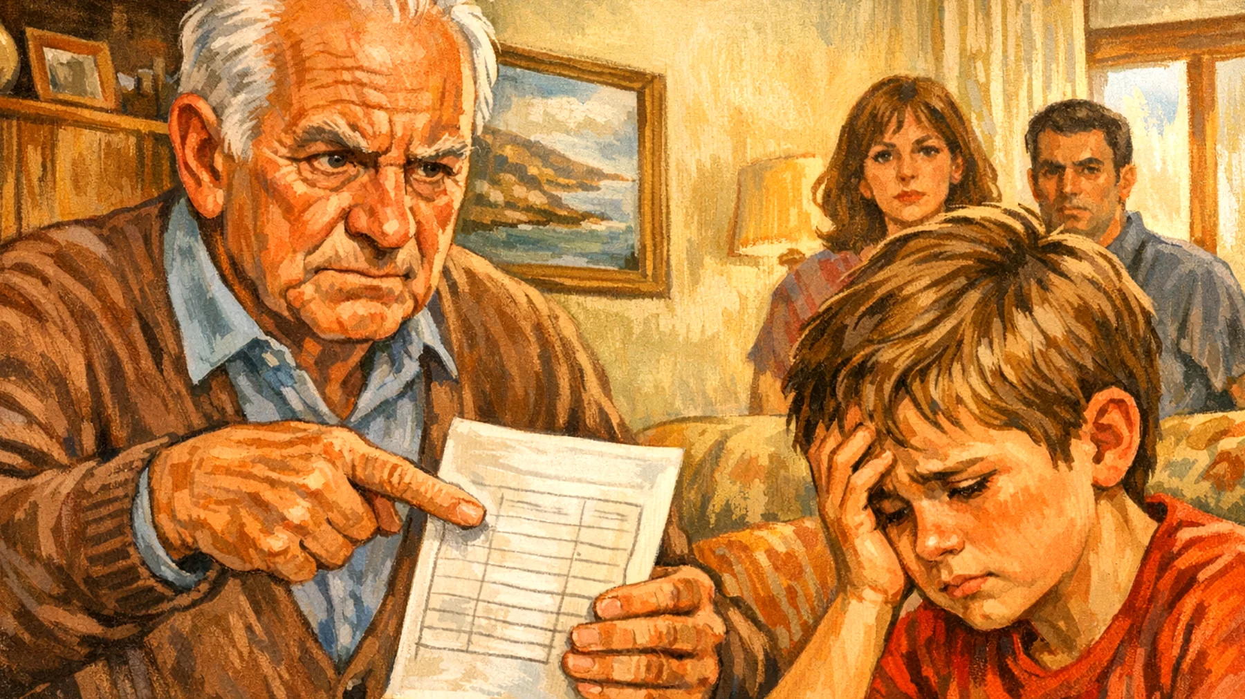 Il nonno esercita pressioni eccessive sui nipoti bambini riguardo ai risultati scolastici, alle performance sportive e al rispetto di aspettative elevate, causando stress e ansia nei piccoli e creando tensioni nel rapporto affettivo"