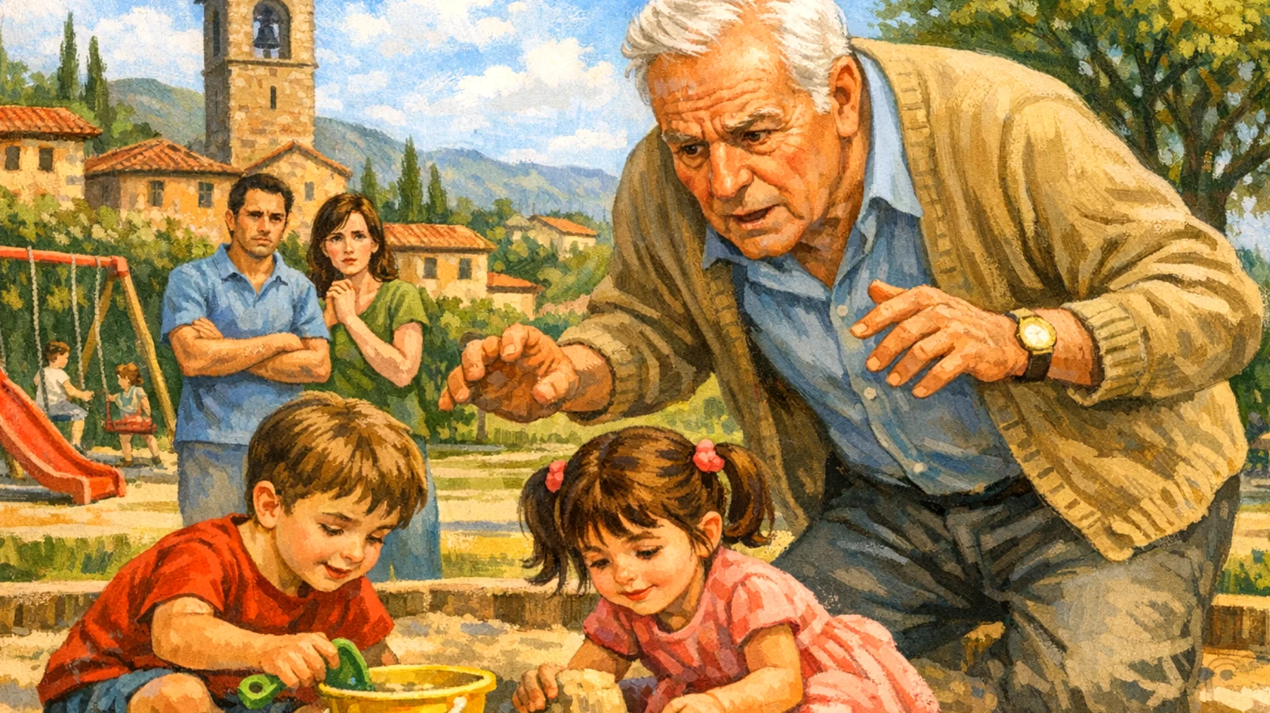 Il nonno tende a proteggere eccessivamente i nipoti bambini, limitando la loro autonomia e capacità di sperimentare in sicurezza, creando possibili tensioni con i genitori e impedendo ai piccoli di sviluppare competenze adeguate alla loro età"