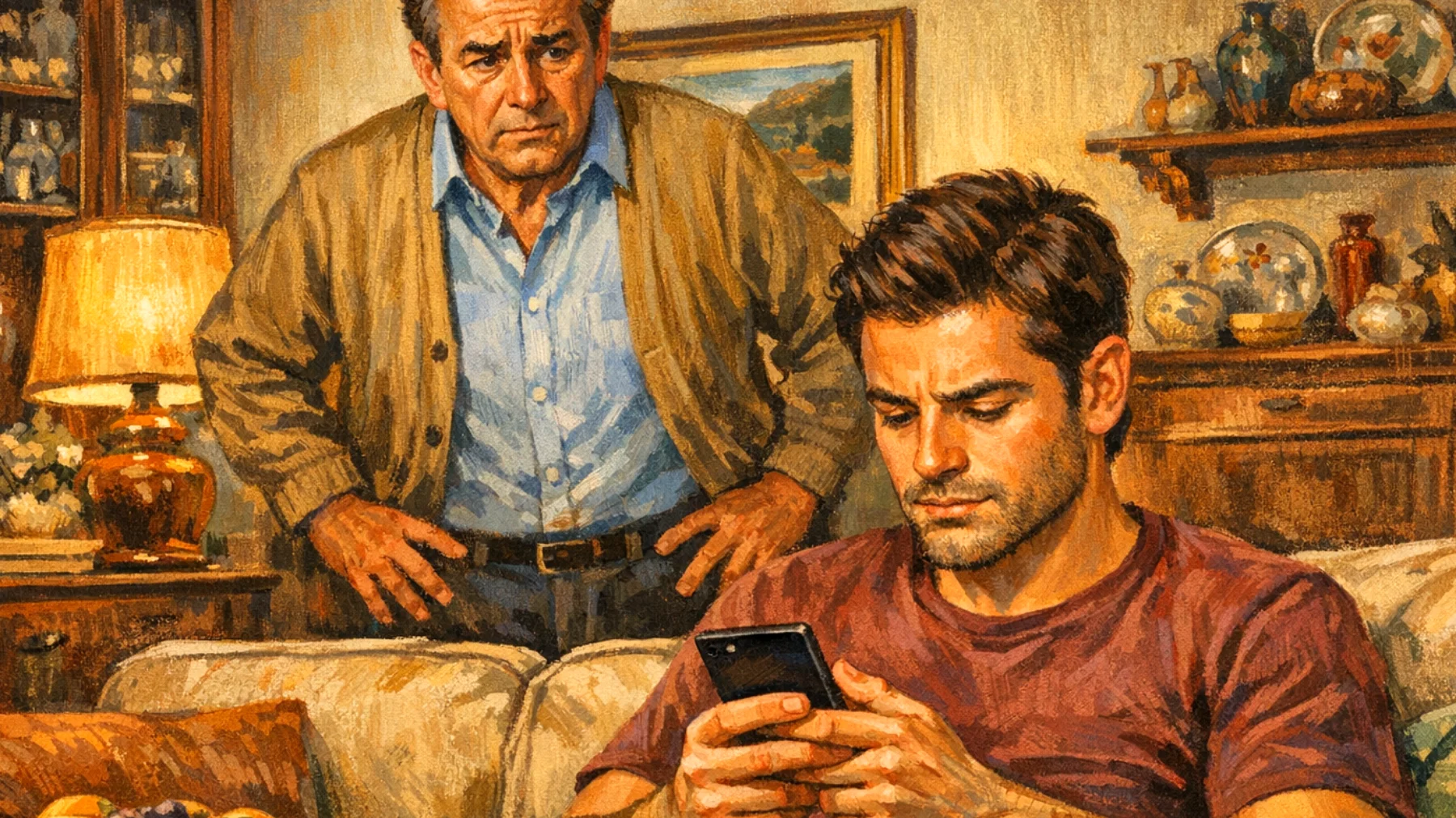 Un papà si rende conto che il figlio giovane adulto utilizza i social media in modo rischioso, esponendo troppi dettagli personali, condividendo contenuti inappropriati o interagendo con persone potenzialmente pericolose, ma fatica a intervenire senza essere percepito come invadente o controllante"