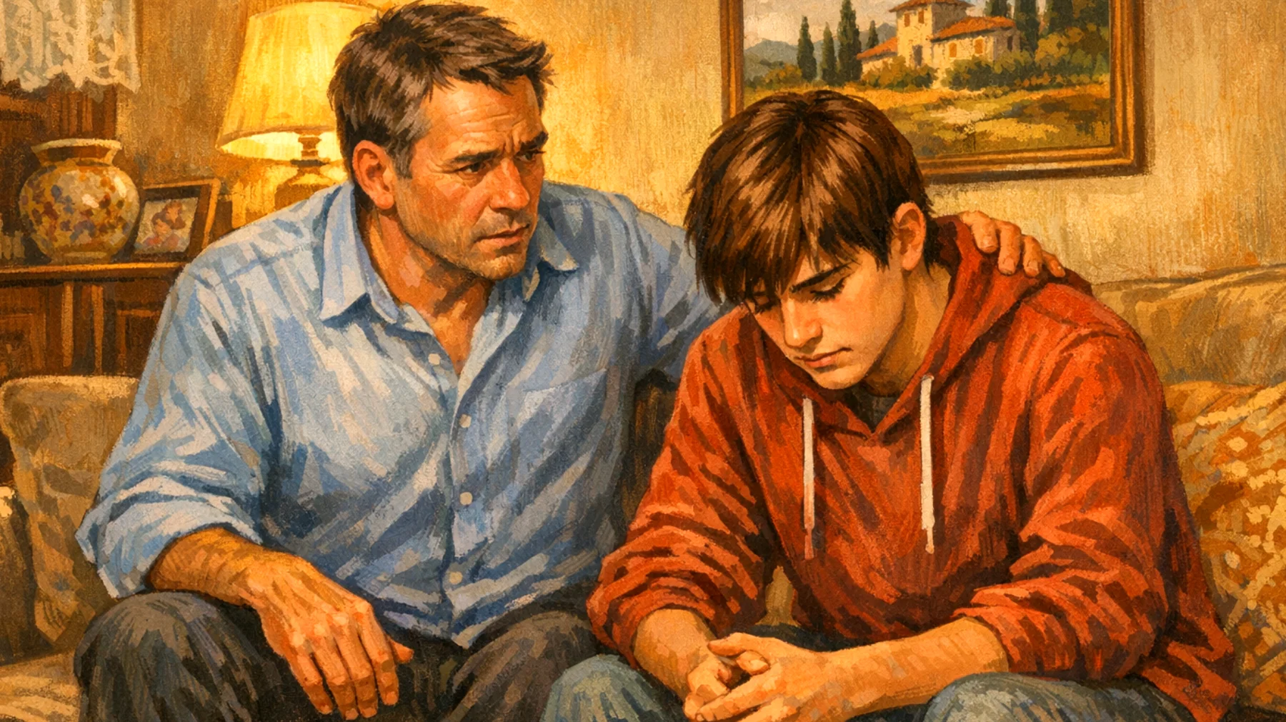 Papà preoccupato per la bassa autostima del figlio adolescente che si sente inadeguato rispetto ai coetanei, si isola e ha paura di fallire"